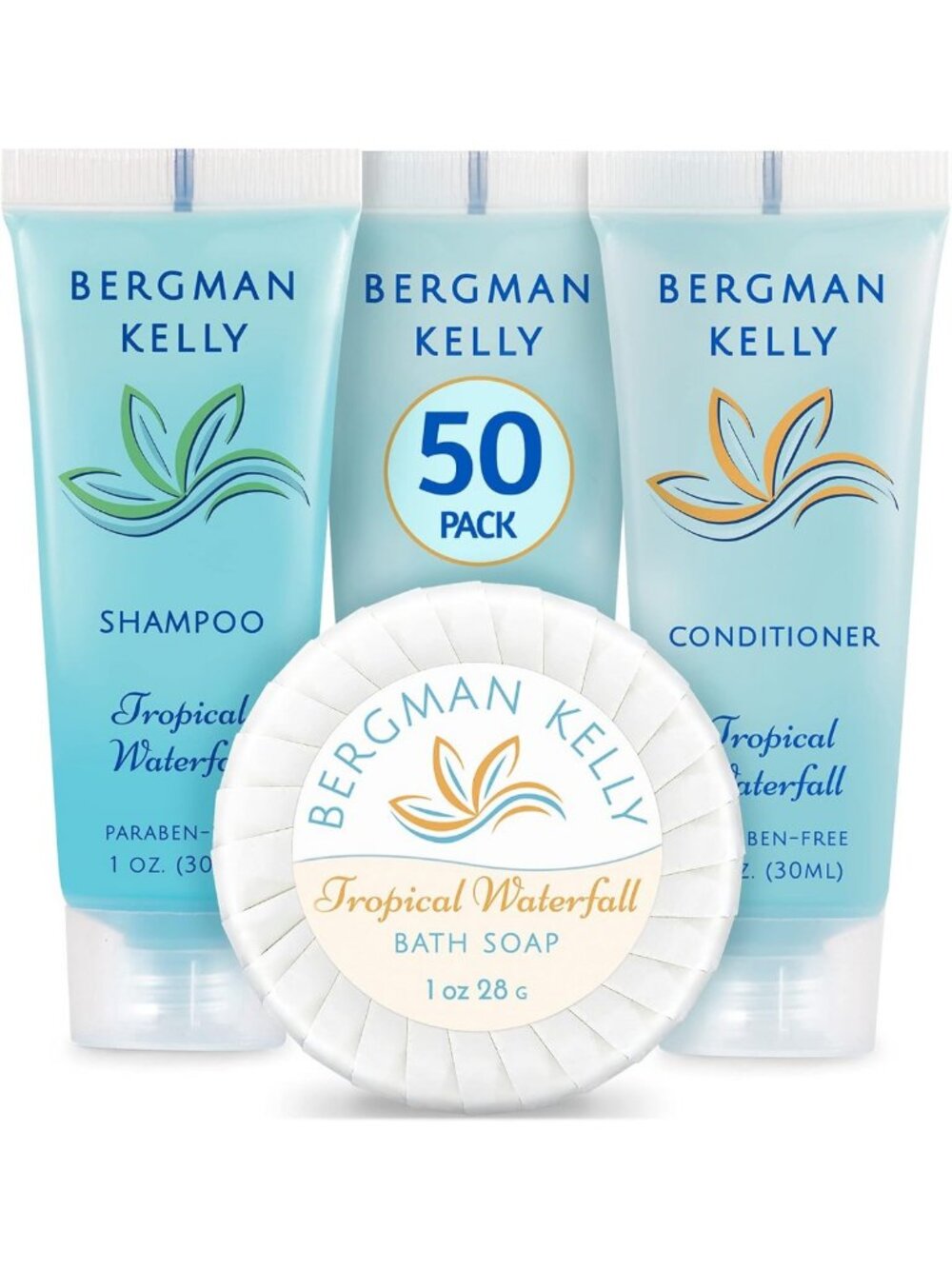 Refreshing Tropical Waterfall Hotel Toiletries Set - 3-Piece Travel Size Soap